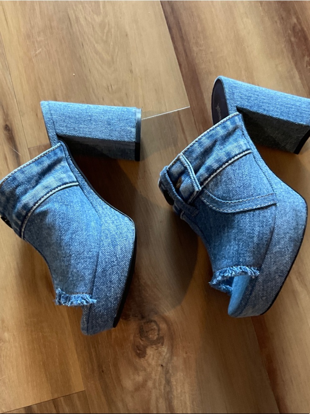 Jeffrey Campbell Denim Platform Slide Mules - Light Blue - Picture 3 of 5